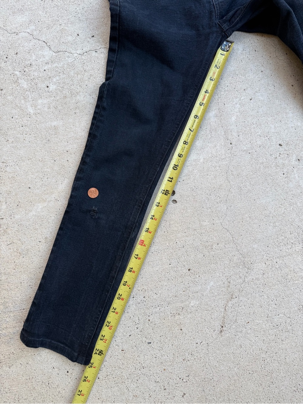 Nudie Jeans High Kai Skinny Black Organic Cotton W26 Hemmed Distressed - Picture 14 of 14